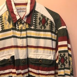 Vintage Berto Lucci button up Aztec print